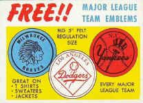 Topps Felt Baseball Emblems premium Insert cards