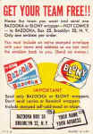 Blony or Bazzooka bubble gum Topps Felt Baseball Emblems premium Insert cards