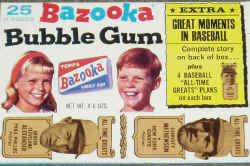 Bazooka Bubble Gum Baseball card panel