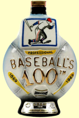 1969 Jim Beam Professional Baseball 100th Anniversary Decanter