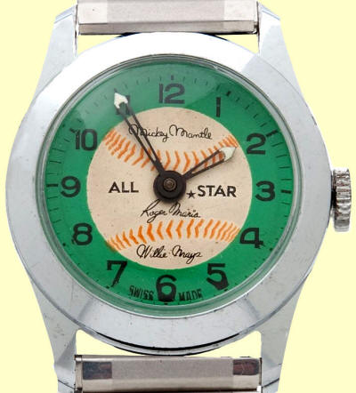 Mickey Mantle Roger Maris Willie Mays All-Star Wristwatch