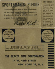 1949 Babe Ruth Exacta Wrist Watch