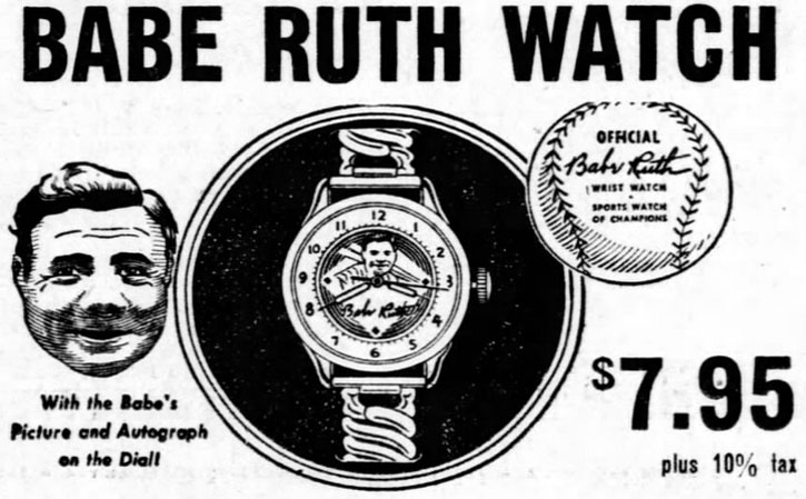 1949 Babe Ruth Watch Co. Exacta Wrist Watch