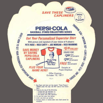 1977 Pepsi-Cola Pete Rose Supersta Shirt Offer