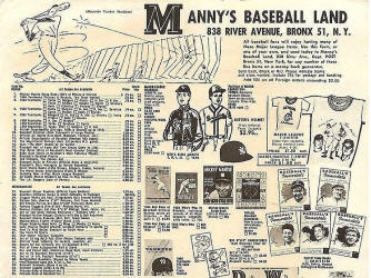 Manny's Baseball Land catalog page