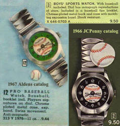 1967 Aldens & 1966 JCPenny Baseball watch catalog ads