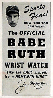 1949 Babe Ruth Watch Co. Exacta Wrist Watch Ad