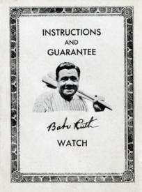 1949 Babe Ruth Exacta Wrist Watch Instruction and gaurentee
