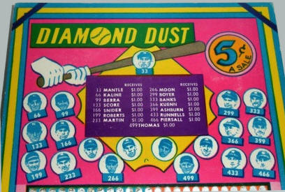 Diamond Dust Baseball Player Punchboard