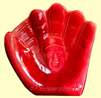 Mickey Mantle Don Heffner Ceramic Glove