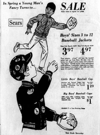 1968 Sears Baseball Emblem Patch Jacket ad