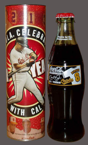 2001 Cal Ripken Coca - Cola Tribute Collectors Bottle