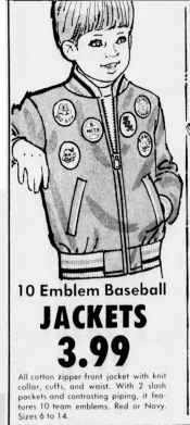1960's Baseball Team Emblem Patch Jacket ad