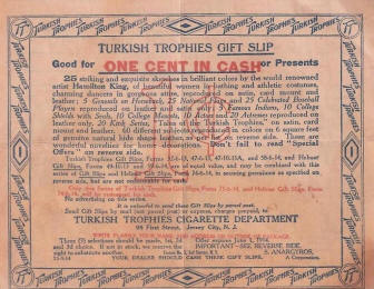 1912-1914 Turkish Leather Gift Slip