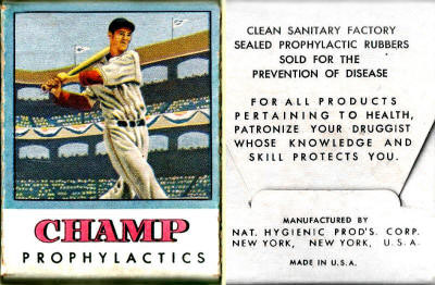 1950's Ted Williams Champ Prophylactics