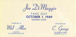 Joe DiMaggio Day Cover