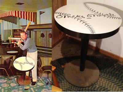 Mickey Mantle's Holiday Inn Postcard with Table