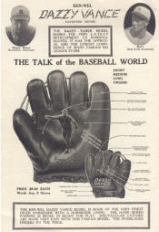 Dazzy Vance inerlaced Fingers Baseball Glove