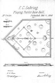 1868 F.C. Sebring Game of Parlor Base-Ball Patent 