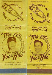 Yogi Berra Mickey Mantle Yoo-Hoo Matchbooks