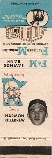 1961 F&M Bank Minnesota Twins matchbook set