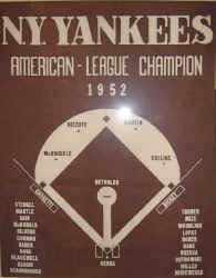 New York Yankees American League Champion 1952 Banner
