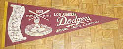 1959 LA Dodgers NL Champs World Series Souvenir Pennant 