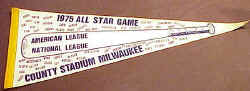 1975 All-Star Game County Stadium Milwaukee Pennant
