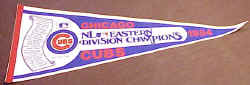 1984 NL Eastern Division Champions Chicago Cubs Pennant