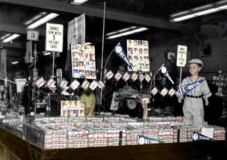 1952 Topps Baseball Cards  Bazooka Pennant display