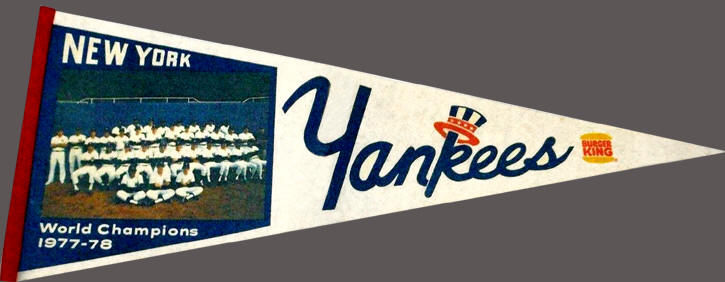 1979 Yankee Stadium Give Away Burger King Pennant Day Promotion