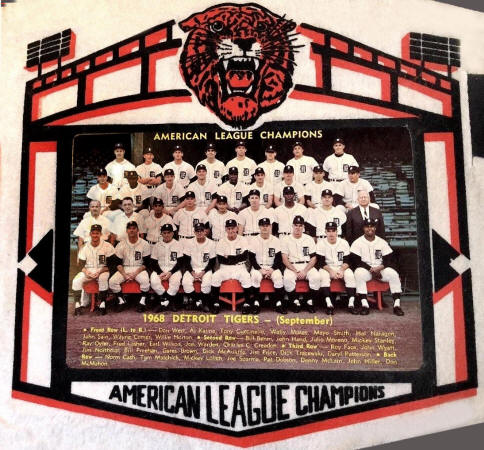 1968 Detroit Tigers World Series Photo Pennant