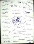 1958 World Champion Yankees Facsimile Autographs