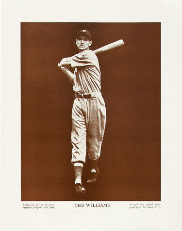 Baseball Magazine Company Ted Williams Premium Photo