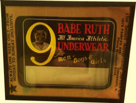 Babe Ruth underwear Magic Lantern Glass advertising Slide
