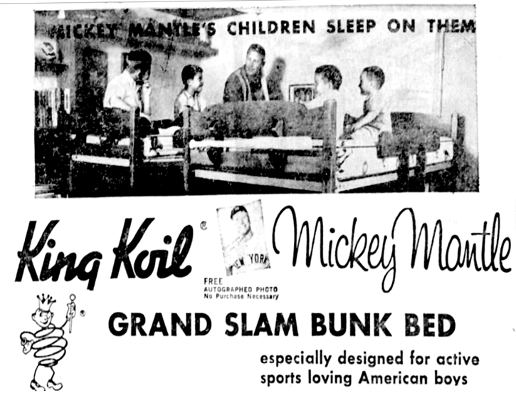 1965 Grand Slam Mattress Mickey Mantle Premium Photo