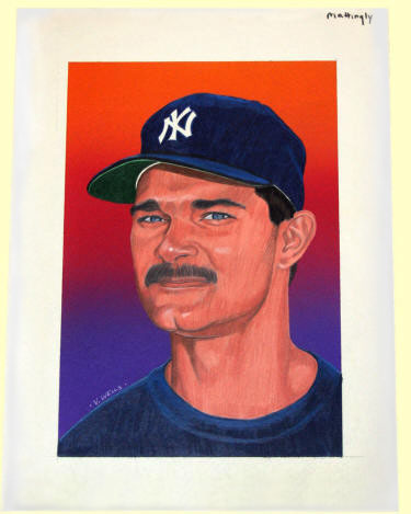  	Don Mattingly 1989 Upper Deck Baseball Card 693 V. Wells Original Art