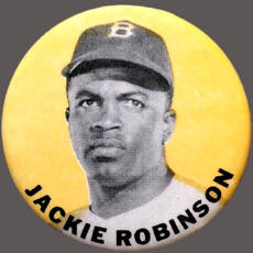 Jackie Robinson PM10 Pinback Button Yellow