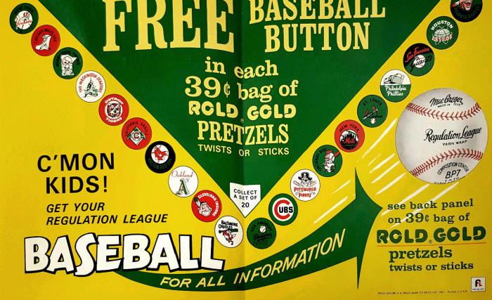 1968 Rold Gold Premium Baseball Pin back buttons