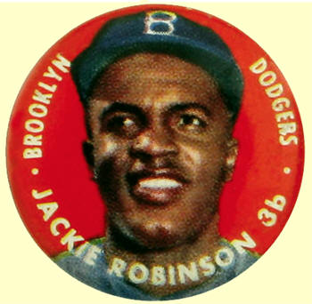 1956 Topps Jackie Robinson Pin Back Button