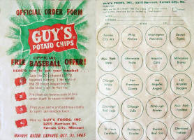 1965 Guy's Potato Chips Baseball Offer