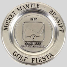 1977 Mickey Mantle Braniff Golf Fiesta presentation plate