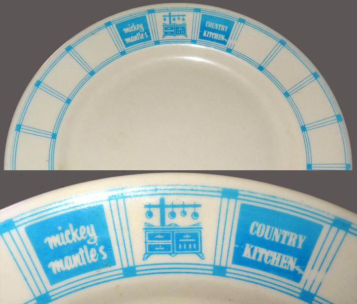 Mickey Mantle Country Kitchen Restaurant Plate