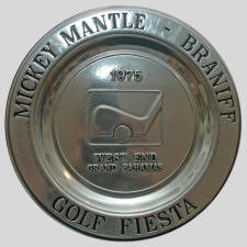 1975 Mickey Mantle Braniff Golf Fiesta plate