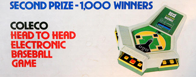 Second Prize Coleco Electronic Head to Head Baseball