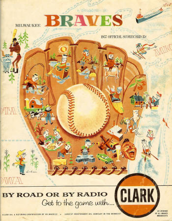 Milwaukee Braves 1957 Official Scorecard