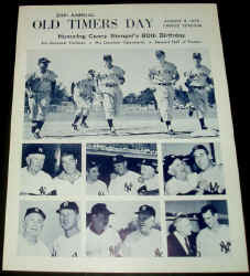 1970 Yankees Old Timers Day Program