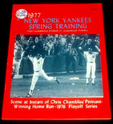 1977 New York Yankees Spring Training program