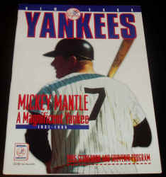 Yankees Scorebook Souvenir Program Mickey Mantle Cover