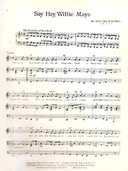 "Say Hey, Willie Mays" 1954 Sheet Music
